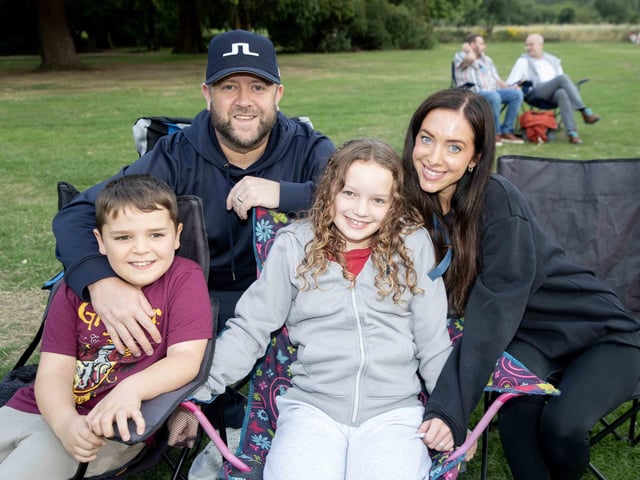 Crowds gathered in the grounds of Delapre Abbey to watch The Greatest Showman on an outdoor screen on Sunday (August 4).