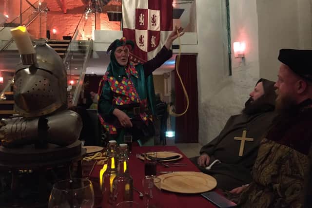 Patch the Jester entertained guests as they dined at the Medieval Banquet.