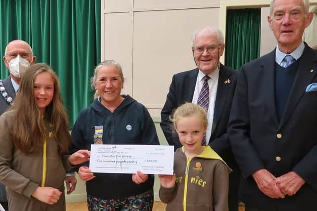 Cheque given to the mayor's charity