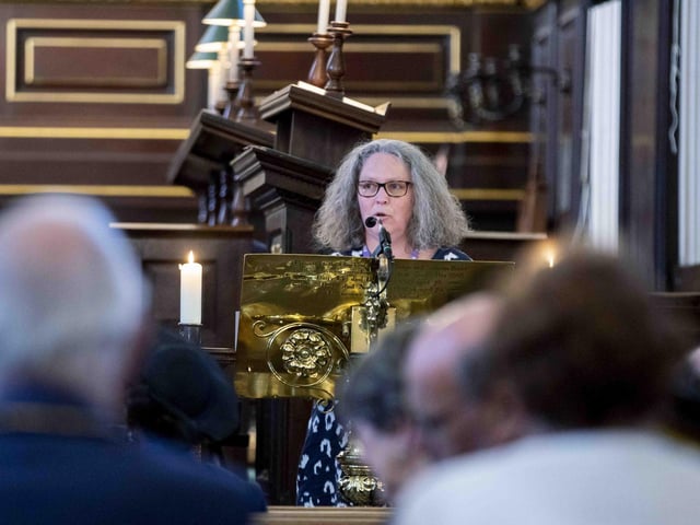 Everyone gathered to remember the victims of fatal knife crime attacks and to mark one year since the Knife Angel visited Northamptonshire.