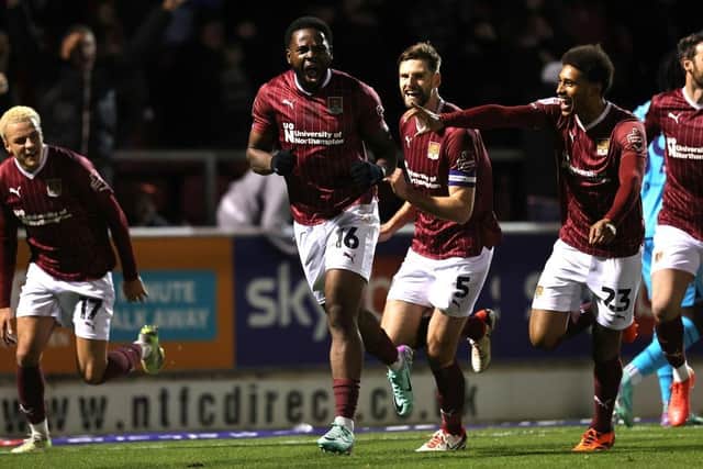 Tyreece Simpson scored a last-gasp winner for the Cobblers when they beat Oxford United 2-1 at Sixfields on December 23 (Picture: Pete Norton/Getty Images)