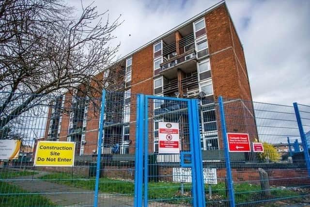 Here's what the flat blocks used to look like before they were demolished in April 2021