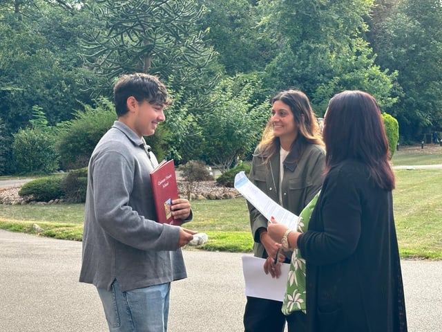 Quinton House students celebrate their GCSE results.
