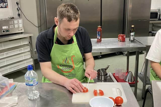 Having started two weeks ago, the ‘Cooking Good’ course has already taught the students about healthy eating, nutrition, food groups, and they have prepared and cooked by following recipes.