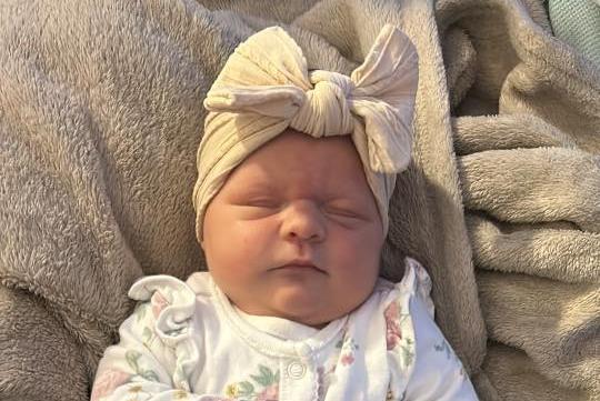 Aurora Grace born at 12.09am on January 18 at Northampton General Hospital, weighing 7lbs 9oz.