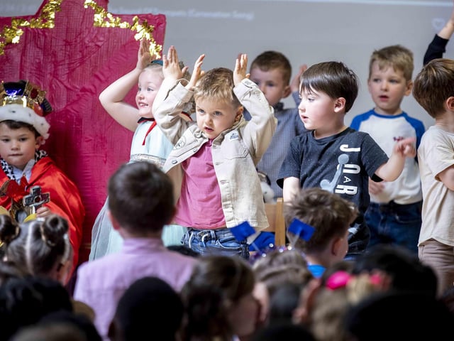 Pupils and teachers at the school held a 'fake' Coronation on Thursday (May 4) ahead of the historic event.