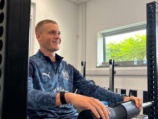 Young goalkeeper James Dadge shows off a new trim