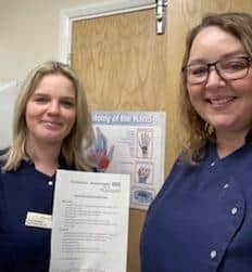 Hand Therapy Leads Lucy Wimmer (L) and Emma Baker (R).