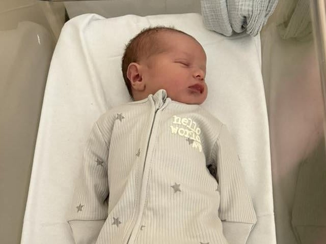 Freddie Christopher James born at 11.42pm on July 27 at Northampton General Hospital, weighing 8lbs 3oz.
