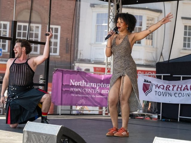 Northampton Pride 2026 in the Market Square on Saturday July 11, 2026. Photo by David Jackson