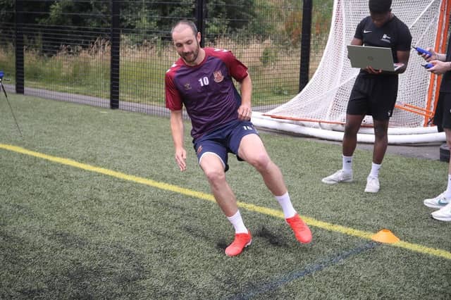 Danny Hylton joined Cobblers for pre-season testing on Thursday. Pictures: Pete Norton.