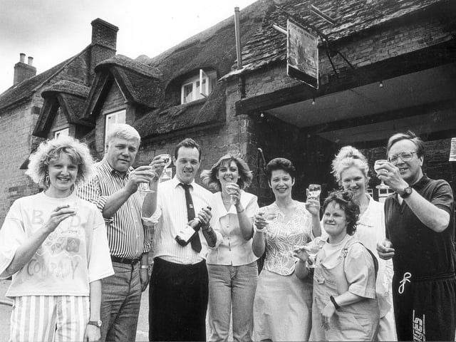 Great Brington residents toast Princess Dian'a birthday in June 1991 (a young Jo Whiley second from right)