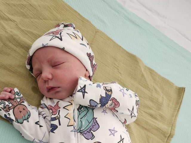 Liam born at 9.36pm on September 22 at Northampton General Hospital, weighing 8lbs 4oz.