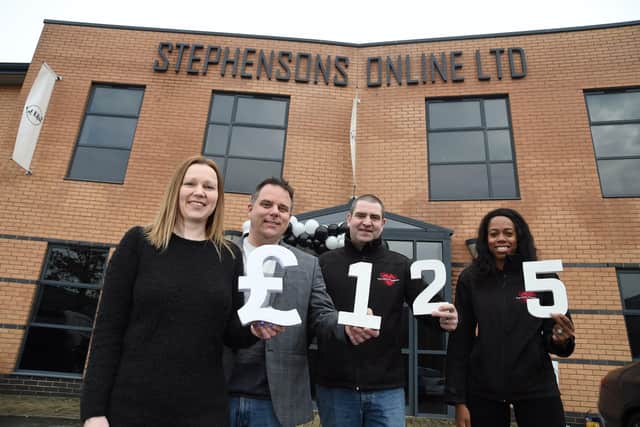 Sol Retail donates to The Lewis Foundation donation. (Left to right: Katy and Barry Tong, Lee and Lorraine Lewis).