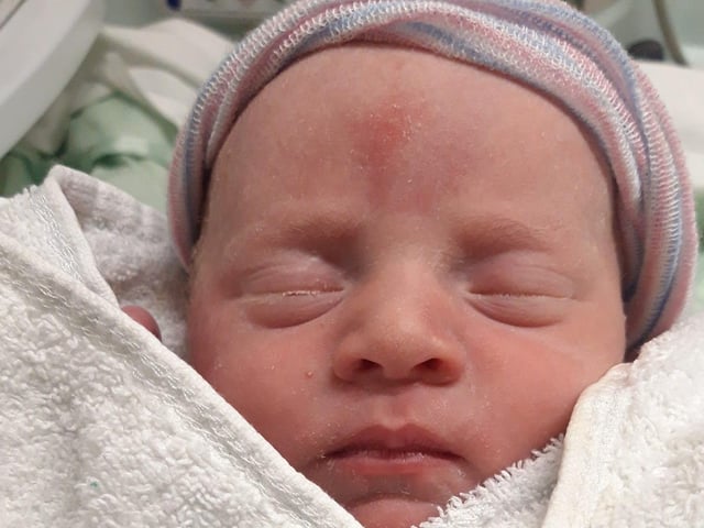 Carter Paul born on January 14, 2023 at 3.49pm at KGH via C-section. He weighed 7lbs 15oz.