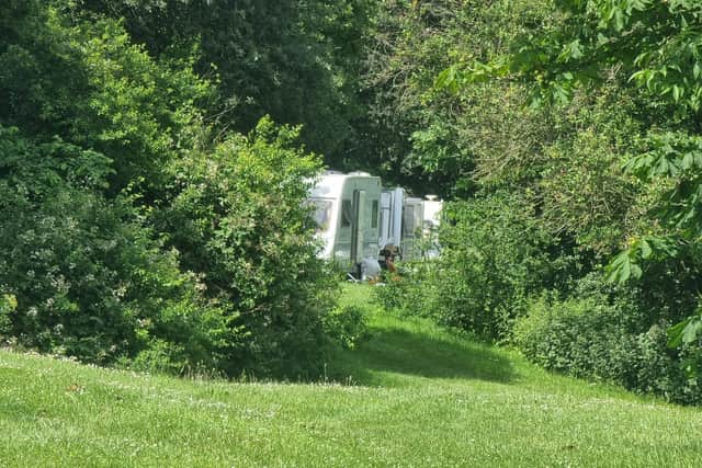 Travellers parked up in a leafy hidden spot just off Ladybridge Drive, West Hunsbury, have reportedly been moved on