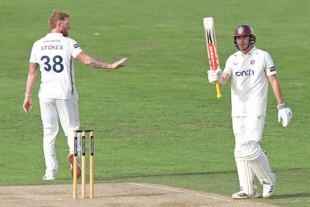 James Sales acknowledges the applause after reaching his half-century (Picture: Peter Short)
