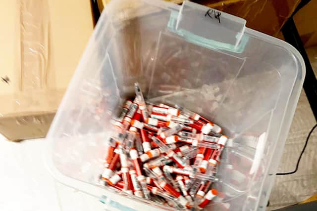 Officers from the Medicines and Healthcare products Regulatory Agency’s (MHRA) Criminal Enforcement Unit arrested two people.