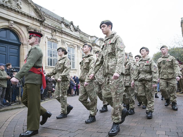 2015 - Remembrance Sunday Parade and wreath laying at Wood Hill outside All Saints Church, Northampton.