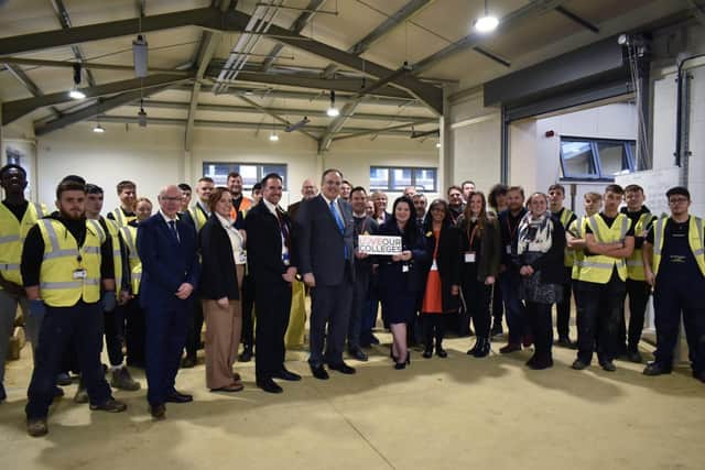 Michael Ellis MP formally opening the new extension to the Advanced Construction Engineering Centre at Northampton College.