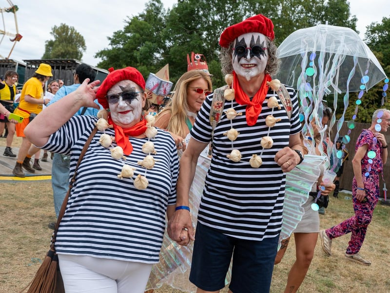 Festival goers taking part in the annual Shambala Carnival. This year’s theme was ‘Pun Intended'. Photo by David Jackson.