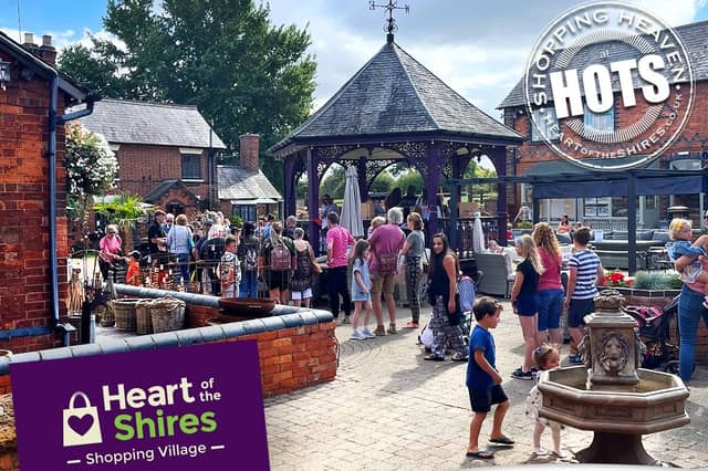 The Northamptonshire shopping village pictured in its central location at the heart of England.