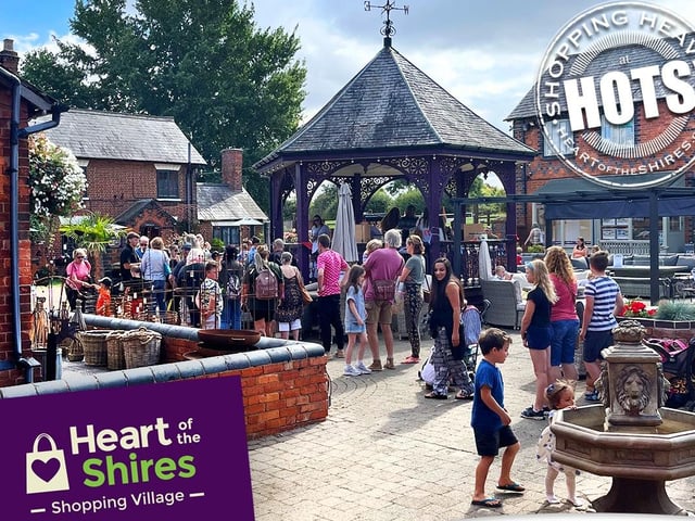 The Northamptonshire shopping village pictured in its central location at the heart of England.
