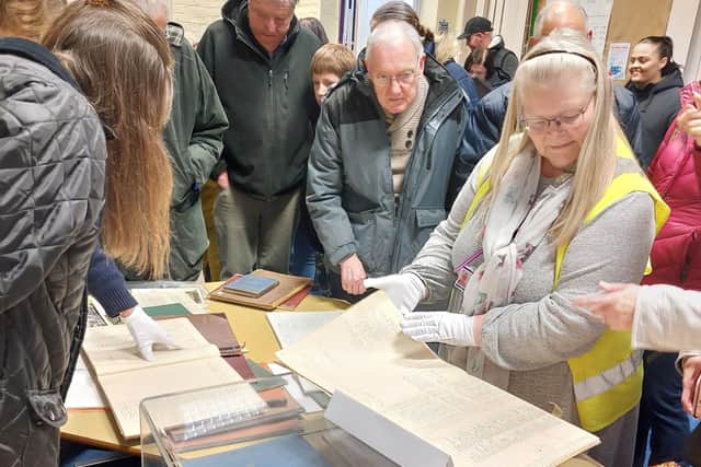 Records were brought out of the archive so that visitors could research their family's link with the school.