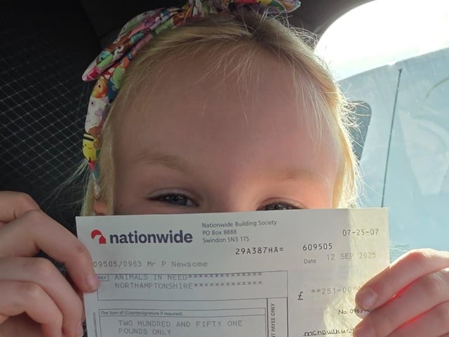 Cheque of all the money raised.