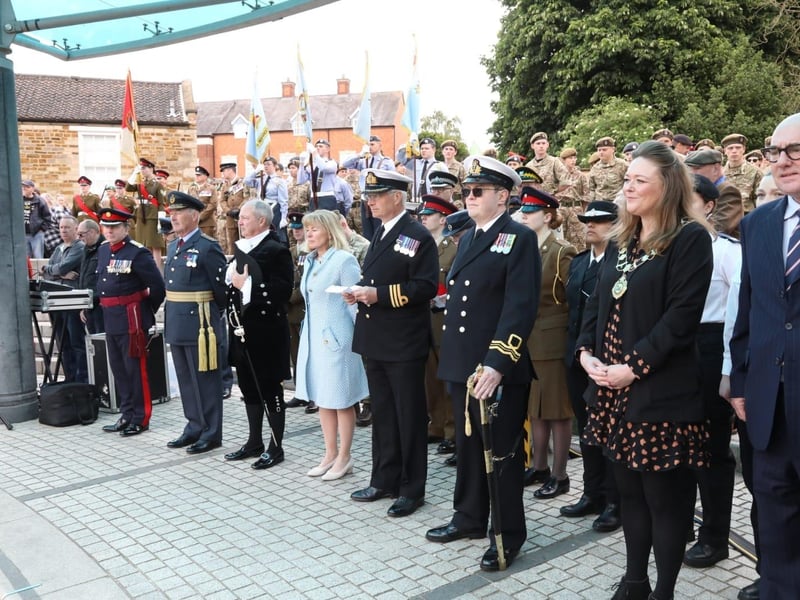 Kettering town centre: crowds line town centre to welcome The Royal Anglian Regiment for Armed Forces Day parade /National World