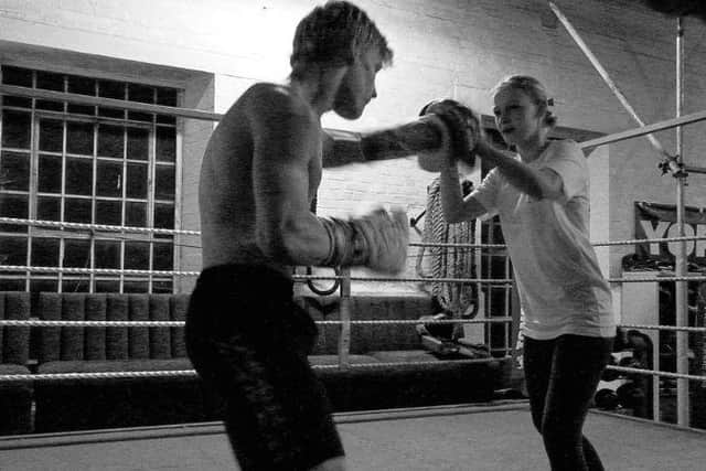 Young boxers spar at Weedon Boxing Academy.