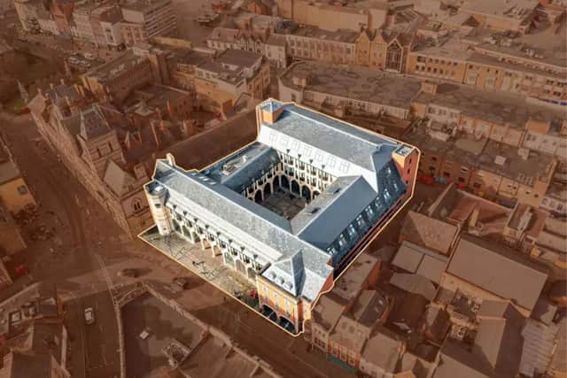 ON THE MARKET: Offers are being invited for Northampton Guildhall Extension, above, Northampton County Hall’s Constabulary Block and Centre Block, plus Judges’ Lodging through property consultancy Vail Williams