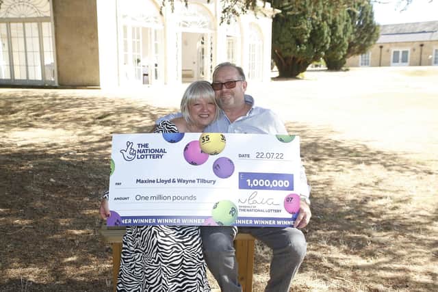 Maxine and Wayne celebrate their win at Barton Hall