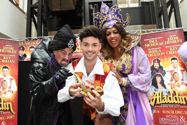 Jaymi Hensley starred in the Royal & Derngate's pantomime in Northampton in December 2017, with Paul Nicholas and Sheila Ferguson