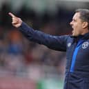 Shrewsbury Town boss Paul Hurst looks on during the Sky Bet League One match between the Cobblers and Shrewsbury Town (Photo by Pete Norton/Getty Images)