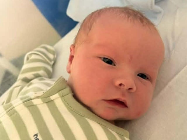 Lennie Richard Lawrence was born at 4.33pm on August 4 at Northampton General Hospital, weighing 8lb 13oz.