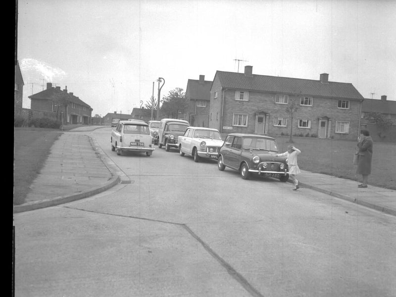 Traffic in streets near town centre, June 5, 1967