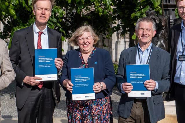 The report Damage: The Poor State of Asbestos in Our Schools, Hospitals and Homes is presented by Ro