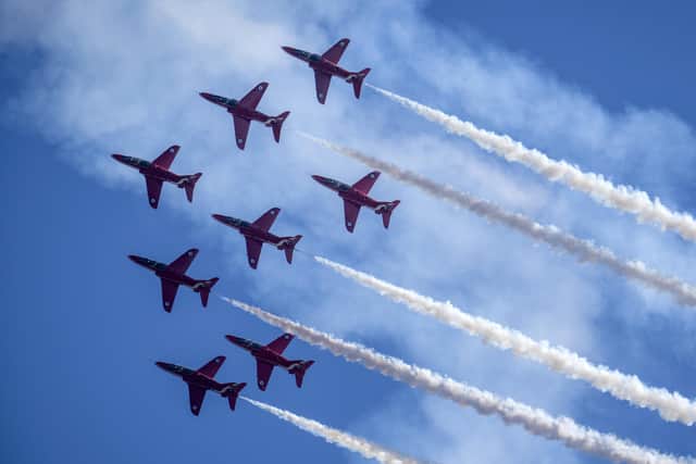 The Red Arrows are due to fly over Northampton on Saturday afternoon