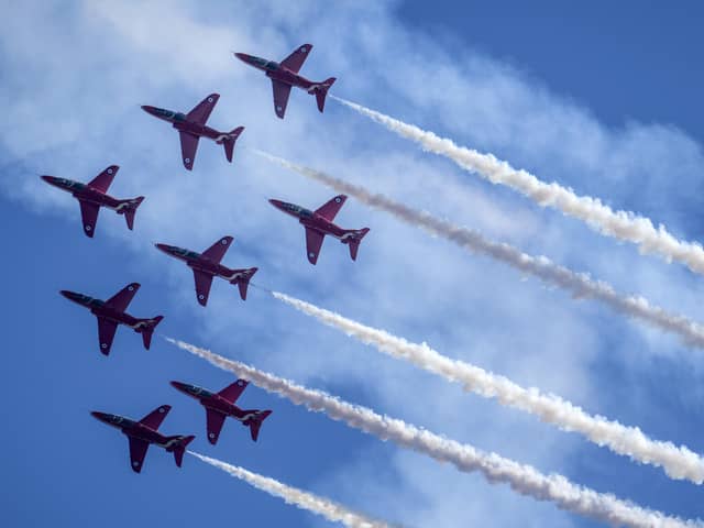 The Red Arrows are due to fly over Northampton on Saturday afternoon