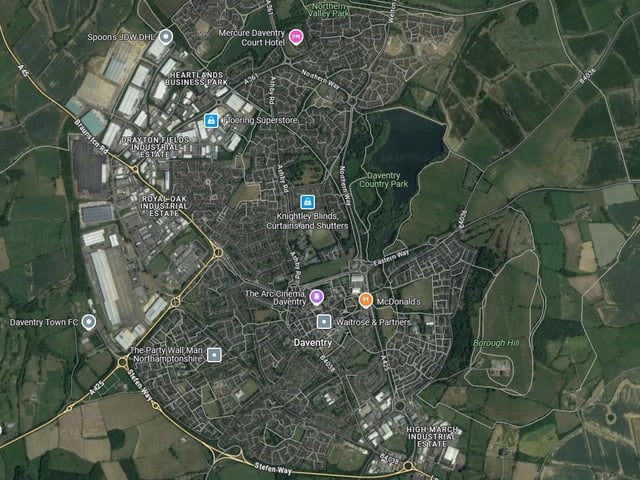 Seventh goes to Daventry with 69 reported incidents.