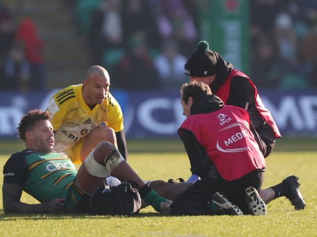 Courtney Lawes suffered a calf injury against La Rochelle last Saturday