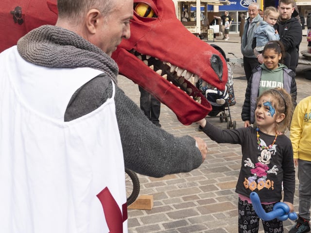 Northampton Town Council hosted a free St George's Day event on the Market Square on April 26, which included many family-friendly, fun activities.
