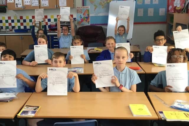 Pupils were presented with certificates