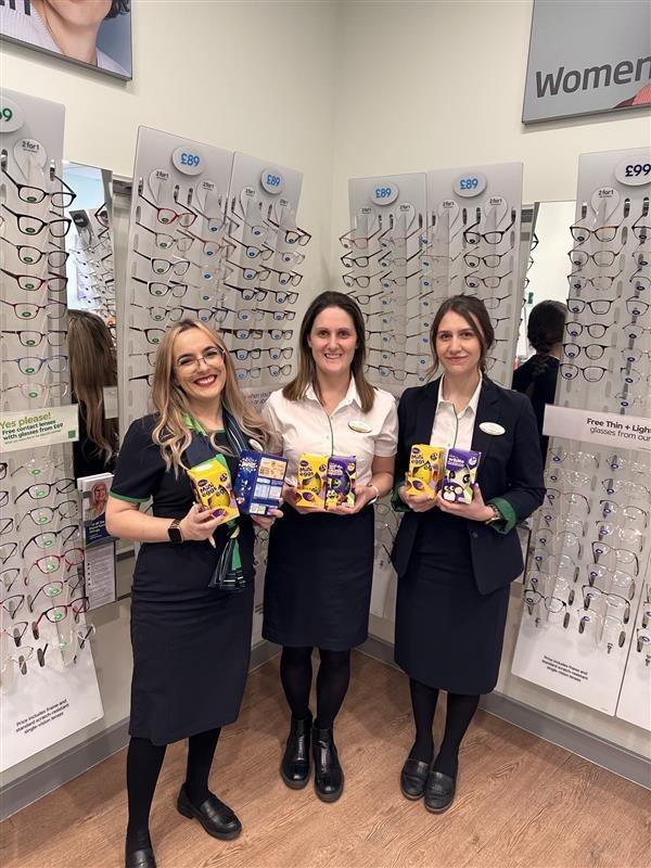 Opticians donates Easter eggs to community foodbank
