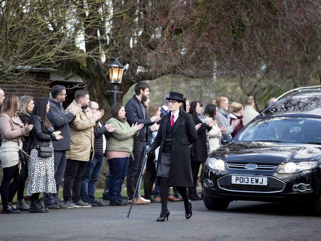 Hundreds gathered to pay their respects to the 20-year-old amateur footballer who tragically died last month