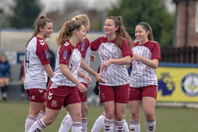 Action from Cobblers' 8-0 win over Long Eaton United. Picture: Clive Stapleton Photography.