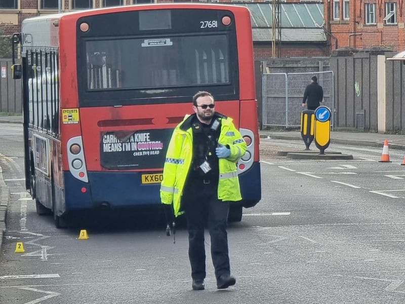 Pictures from the scene at midday. The incident happened at 8.40am today (Monday).
