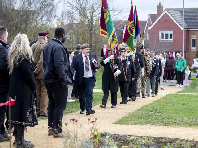 The memorial garden on land in the Simpson Manor housing development pays tribute to the Royal Pioneer Corp regiment, which was based at Simpson barracks. The garden was opened on November 19 with a service including veterans, the parish vicar and schoolchildren.