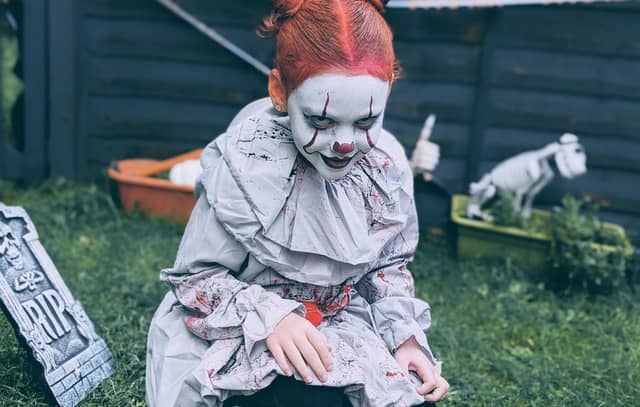 Hally-rae Holder, aged 6, from Collingtree dressed as Pennywise from IT